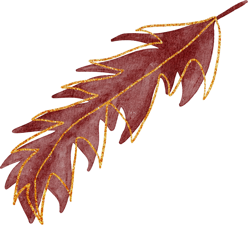 Leaf with Gold Watercolor
